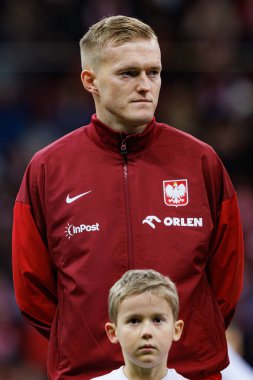 Karol Swiderski, Polonya ve İskoçya milli takımları arasında PGE Narodowy 'de oynanan UEFA Uluslar Ligi maçında görüldü (Maciej Rogowski)