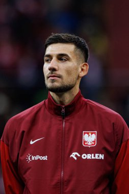 Jakub Moder, Polonya ve İskoçya milli takımları arasında oynanan UEFA Uluslar Ligi maçı sırasında PGE Narodowy 'da görüldü (Maciej Rogowski)