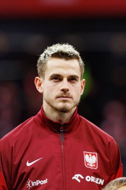 Jakub Kaminski, Polonya ve İskoçya milli takımları arasında PGE Narodowy 'de oynanan UEFA Uluslar Ligi maçında görüldü (Maciej Rogowski)