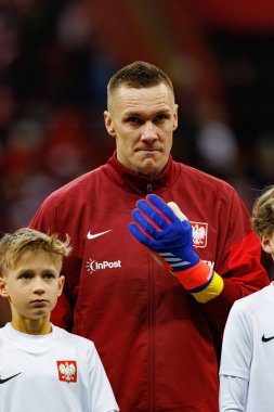 Lukasz Skorupski, UEFA Uluslar Ligi maçında Polonya ve İskoçya milli takımları arasında PGE Narodowy 'da görüldü (Maciej Rogowski)