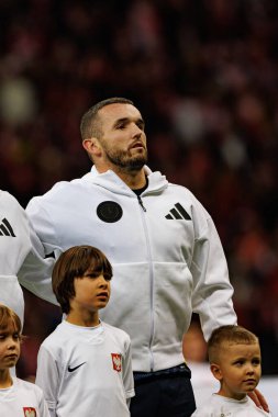 John McGinn, Polonya ve İskoçya milli takımları arasındaki UEFA Uluslar Ligi maçı sırasında PGE Narodowy 'da görüldü (Maciej Rogowski)