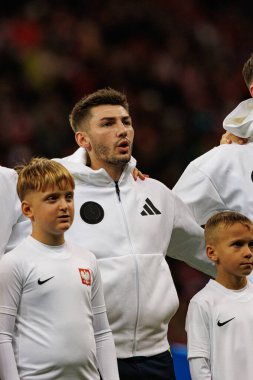 Billy Gilmour, Polonya ve İskoçya milli takımları arasında PGE Narodowy 'de oynanan UEFA Uluslar Ligi maçında görüldü (Maciej Rogowski)