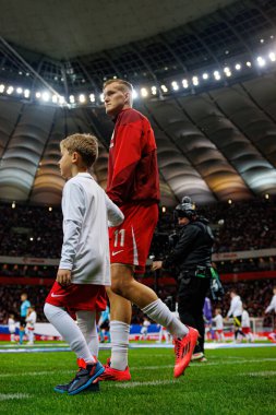 Karol Swiderski, Polonya ve İskoçya milli takımları arasında PGE Narodowy 'de oynanan UEFA Uluslar Ligi maçında görüldü (Maciej Rogowski)