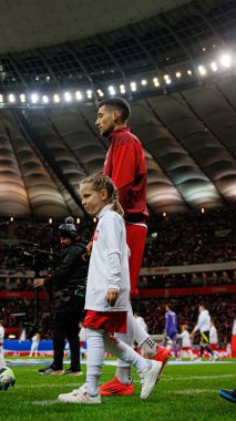 Jakub Moder, Polonya ve İskoçya milli takımları arasında oynanan UEFA Uluslar Ligi maçı sırasında PGE Narodowy 'da görüldü (Maciej Rogowski)