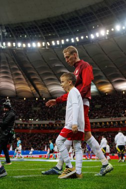 Adam Buksa, Polonya ve İskoçya milli takımları arasında oynanan UEFA Uluslar Ligi maçı sırasında PGE Narodowy 'da görüldü (Maciej Rogowski)