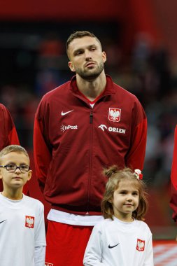 Sebastian Walukiewicz, UEFA Uluslar Ligi maçında Polonya ve İskoçya milli takımları arasında PGE Narodowy 'da görüldü (Maciej Rogowski)