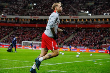 Tymoteusz Puchacz, UEFA Uluslar Ligi maçında Polonya ve İskoçya milli takımları arasında PGE Narodowy 'da görüldü (Maciej Rogowski)