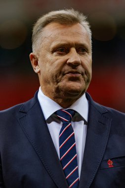 Cezary Kulesza, Polonya ve İskoçya milli takımları arasında PGE Narodowy 'de oynanan UEFA Uluslar Ligi maçı sırasında görüldü (Maciej Rogowski)