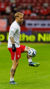 Tymoteusz Puchacz, UEFA Uluslar Ligi maçında Polonya ve İskoçya milli takımları arasında PGE Narodowy 'da görüldü (Maciej Rogowski)