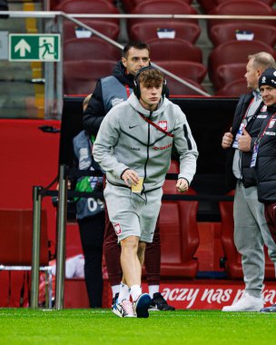 Nicola Zalewski, Polonya ve İskoçya milli takımları arasında PGE Narodowy 'de oynanan UEFA Uluslar Ligi maçında görüldü (Maciej Rogowski)