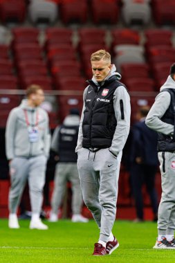 Karol Swiderski, Polonya ve İskoçya milli takımları arasında PGE Narodowy 'de oynanan UEFA Uluslar Ligi maçında görüldü (Maciej Rogowski)