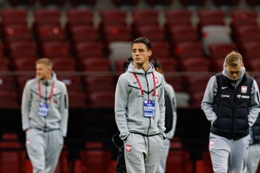 Kacper Urbanski, Polonya ve İskoçya milli takımları arasında PGE Narodowy 'de oynanan UEFA Uluslar Ligi maçında görüldü (Maciej Rogowski)