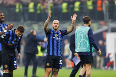 Federico Dimarco UEFA Şampiyonlar Ligi maçında Internazionale Milano ve Arsenal FC (Maciej Rogowski) takımları arasında görüldü.)