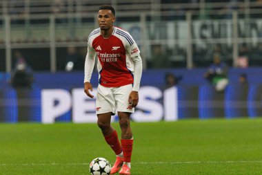 Gabriel Magalhaes UEFA Şampiyonlar Ligi maçında Internazionale Milano ve Arsenal FC (Maciej Rogowski)