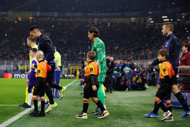 Lautaro Martinez, Yann Sommer, Stefan de Vrij UEFA Şampiyonlar Ligi maçında Internazionale Milano ve Arsenal FC (Maciej Rogowski)