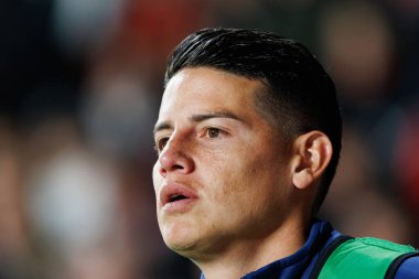 James Rodriguez, Estadio de Vallecas 'ta Rayo Vallecano ve UD Las Palmas takımları arasında oynanan LaLiga EA SPORTS maçı sırasında görüldü (Maciej Rogowski)