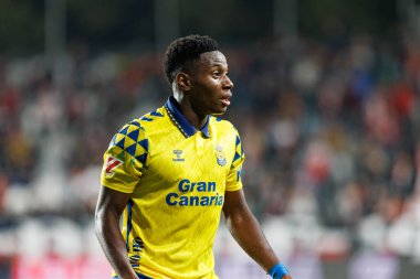 Estadio de Vallecas 'ta Rayo Vallecano ve UD Las Palmas takımları arasında oynanan LaLiga EA SPORTS maçı sırasında Dario Essugo görüldü (Maciej Rogowski)