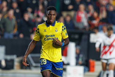 Estadio de Vallecas 'ta Rayo Vallecano ve UD Las Palmas takımları arasında oynanan LaLiga EA SPORTS maçı sırasında Dario Essugo görüldü (Maciej Rogowski)