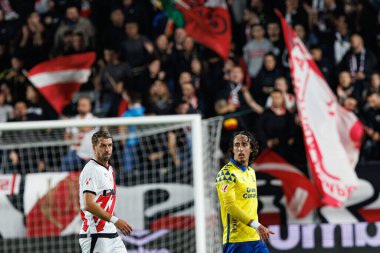 Florian Lejeune, Fabio Silva LaLiga EA SPORTS maçı sırasında Estadio de Vallecas 'taki Rayo Vallecano ve UD Las Palmas takımları arasında görüldü (Maciej Rogowski)