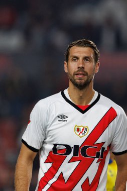 Florian Lejeune, Rayo Vallecano ve UD Las Palmas takımları arasında Estadio de Vallecas (Maciej Rogowski)