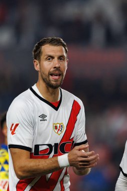 Florian Lejeune, Rayo Vallecano ve UD Las Palmas takımları arasında Estadio de Vallecas (Maciej Rogowski)