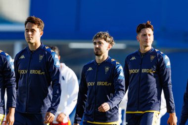 Vinicius Zanocelo, Jordan Holsgrove Liga Portekiz maçı sırasında Estoril Praia ve AVS Futebol SAD takımları arasında Estadio Antonio Coimbra da Mota 'da görüldü (Maciej Rogowski)