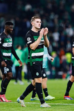 Viktor Gyokeres UEFA Şampiyonlar Ligi maçında CP ve Arsenal FC takımları arasında görüldü (Maciej Rogowski) 