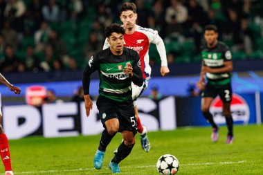 Joao Simoes, Kai Havertz UEFA Şampiyonlar Ligi maçında Sporting CP ve Arsenal FC takımları arasında görüldü (Maciej Rogowski) 