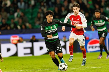 Joao Simoes, Kai Havertz UEFA Şampiyonlar Ligi maçında Sporting CP ve Arsenal FC takımları arasında görüldü (Maciej Rogowski) 