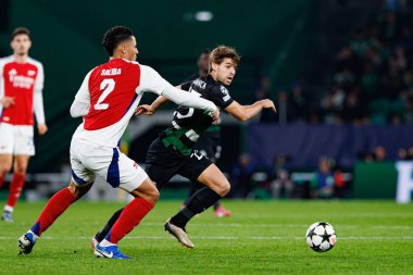 William Sthe, Daniel Braganca UEFA Şampiyonlar Ligi maçında CP ve Arsenal FC takımları arasında görüldü (Maciej Rogowski) 