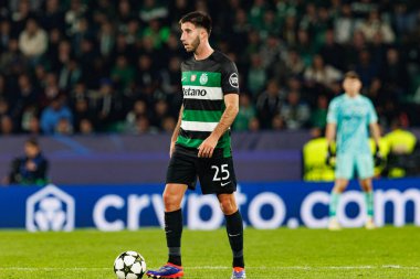 Goncalo Inacio UEFA Şampiyonlar Ligi maçında CP ve Arsenal FC takımları arasında görüldü (Maciej Rogowski) 