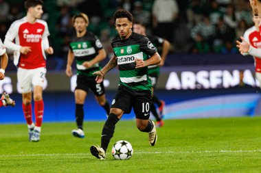 Marcus Edwards UEFA Şampiyonlar Ligi maçında Sporting CP ve Arsenal FC takımları arasında görüldü (Maciej Rogowski) 