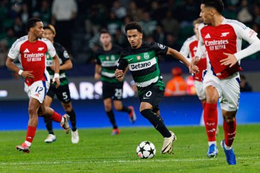 Marcus Edwards UEFA Şampiyonlar Ligi maçında Sporting CP ve Arsenal FC takımları arasında görüldü (Maciej Rogowski) 