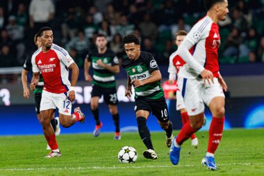 Marcus Edwards UEFA Şampiyonlar Ligi maçında Sporting CP ve Arsenal FC takımları arasında görüldü (Maciej Rogowski) 