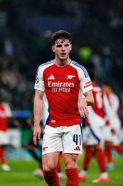 Declan Rice UEFA Şampiyonlar Ligi maçında Sporting CP ve Arsenal FC takımları arasında görüldü (Maciej Rogowski) 