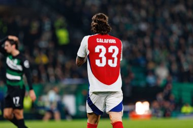 Riccardo Calafiori UEFA Şampiyonlar Ligi maçında CP ve Arsenal FC takımları arasında görüldü (Maciej Rogowski) 