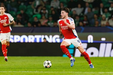 Declan Rice UEFA Şampiyonlar Ligi maçında Sporting CP ve Arsenal FC takımları arasında görüldü (Maciej Rogowski) 