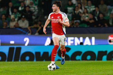 Declan Rice UEFA Şampiyonlar Ligi maçında Sporting CP ve Arsenal FC takımları arasında görüldü (Maciej Rogowski) 