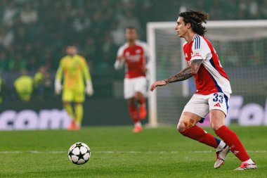 Riccardo Calafiori UEFA Şampiyonlar Ligi maçında CP ve Arsenal FC takımları arasında görüldü (Maciej Rogowski) 