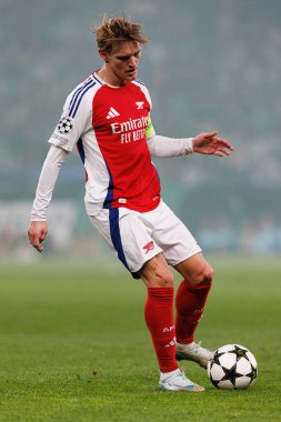 Martin Odegaard, UEFA Şampiyonlar Ligi maçında Sporting CP ve Arsenal FC takımları arasında görüldü (Maciej Rogowski) 