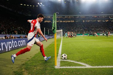 Declan Rice UEFA Şampiyonlar Ligi maçında Sporting CP ve Arsenal FC takımları arasında görüldü (Maciej Rogowski) 