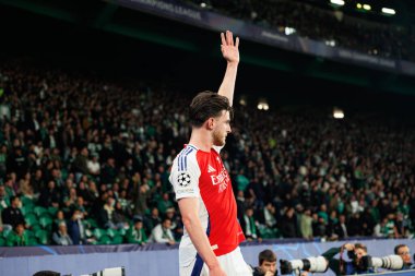 Declan Rice UEFA Şampiyonlar Ligi maçında Sporting CP ve Arsenal FC takımları arasında görüldü (Maciej Rogowski) 