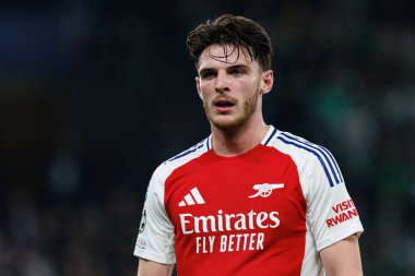 Declan Rice UEFA Şampiyonlar Ligi maçında Sporting CP ve Arsenal FC takımları arasında görüldü (Maciej Rogowski) 