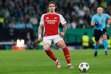 Riccardo Calafiori UEFA Şampiyonlar Ligi maçında CP ve Arsenal FC takımları arasında görüldü (Maciej Rogowski) 