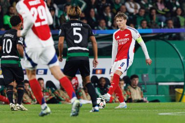 Martin Odegaard, UEFA Şampiyonlar Ligi maçında Sporting CP ve Arsenal FC takımları arasında görüldü (Maciej Rogowski) 