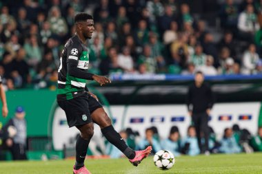 Ousmane Diomande, UEFA Şampiyonlar Ligi maçında CP ve Arsenal FC takımları arasında görüldü (Maciej Rogowski) 