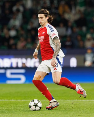 Riccardo Calafiori UEFA Şampiyonlar Ligi maçında CP ve Arsenal FC takımları arasında görüldü (Maciej Rogowski) 