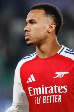 Gabriel Magalhaes UEFA Şampiyonlar Ligi maçında Sporting CP ve Arsenal FC takımları arasında görüldü (Maciej Rogowski) 