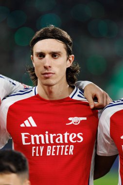 Riccardo Calafiori UEFA Şampiyonlar Ligi maçında CP ve Arsenal FC takımları arasında görüldü (Maciej Rogowski) 