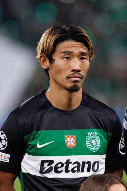 Hidemasa Morita, UEFA Şampiyonlar Ligi maçında Sporting CP ve Arsenal FC takımları arasında görüldü (Maciej Rogowski) 